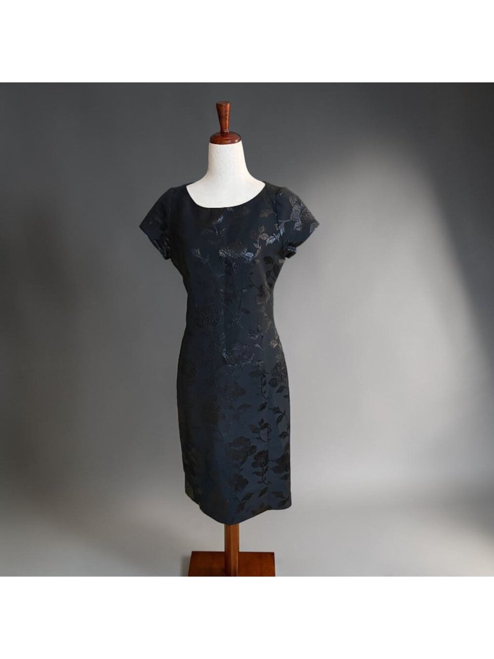 Paul & Joe Black Floral Jacquard Sheath Cocktail Dress France Size 38 US 4 6